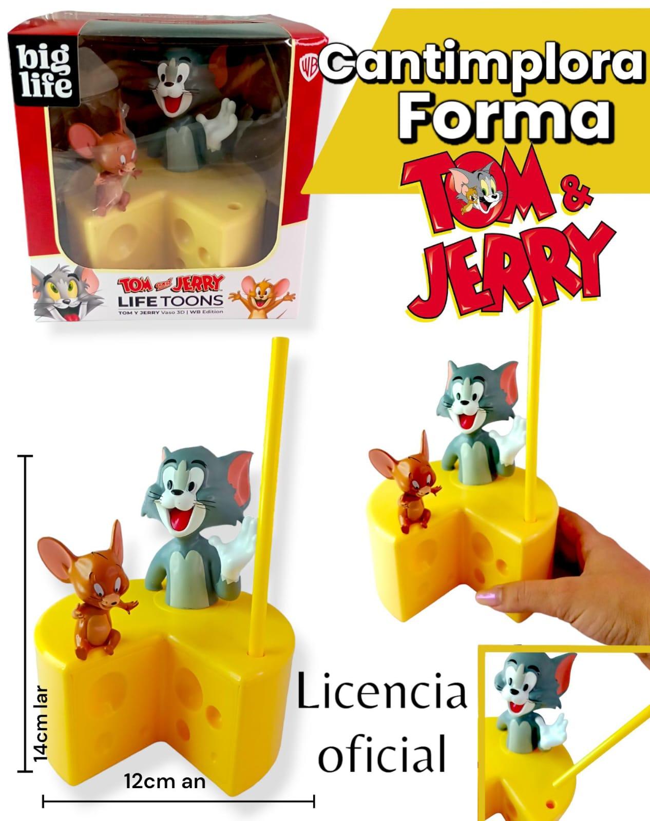 Cantimplora Forma TOM Y JERRY Con Sorbete (Licencia Oficial)